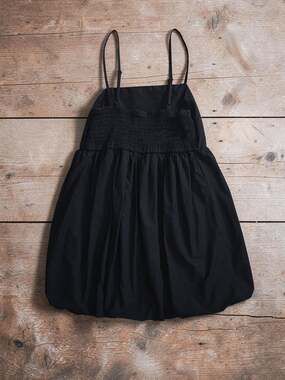 Girl's Black Art Class Dress Balloon Hem 10 12 Large
